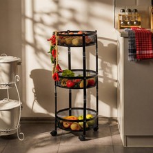 Matmel Yuvarlak Katlanır Meyve Sebze Sepeti - Siyah