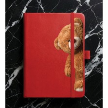 Adasena Tarihsiz 192 Sayfa Mini Termo Defter Baskılı Desenli 9X14 cm Kırmızı - Şirinteddy