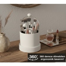 PremiumPort Dönen Fırça ve Kozmetik Organizeri, Bölmeli Makyaj Düzenleyici