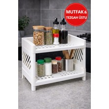 Open Home Concept 2 Katlı Çok Amaçlı Düzenleyici Raf | Banyo Mutfak Dolap Içi Tezgah Üstü Organizer