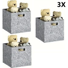 PremiumPort 3'lü Keçe Dolap Içi Organizer Seti, Çok Amaçlı ve Şık 32X32X32 cm