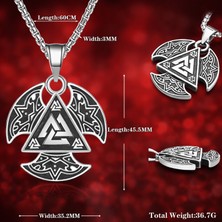 Paslanmaz Çelik Norse Odin Sembolü Valknut Viking Erkek Kolye