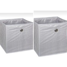 PremiumPort Set 2 Adet 30X30X30CM Raf Organizer Kutu, Şık ve Kullanışlı Depolama