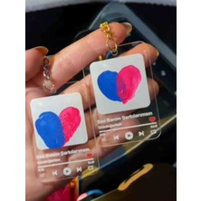 Elas Home Parmak Izi Sevgi Arkadaş'lık Aşk Anahtarlık Boyama