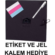 Kişiye Özel Siyah Anı Defteri (Beyaz Kalem ve Sticker Hediyeli) Fotoğrafsız