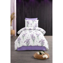 UYGURİYE Tek Kişilik Nevresim Takımı Yorgan Kılıfı %70 Pamuk Çiçekli Desen+ Lastikli Çarşaf+ Yastık Kılıfı