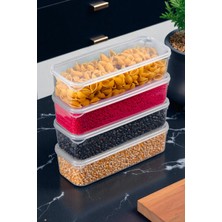 PremiumPort 1,5 Litre Saklama Kabı Seti, Dolap Düzenleyici, 4'lü, Pratik Organizatör