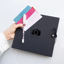 Veintitres Kendin Yap Siyah Anı Defteri - Beyaz Kalem ve Sticker Hediyeli