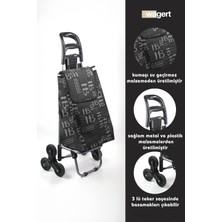 PremiumPort Üç Tekerlekli Su Geçirmez Lüks Pazar Arabası, Sessiz ve Şık Tasarım