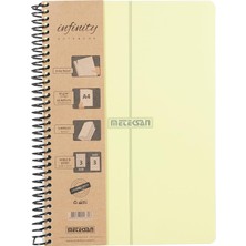 Braventa Collection Serisi, A4, 6 Konulu (3 Kareli, 3 Çizgili) 180 Yaprak Pp Kapaklı Spiralli Defter, Sarı