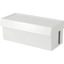 PremiumPort Beyaz Kablo Düzenleme Kutusu, Kapaklı, 32X14X12 Cm, Şık ve Pratik Tasarım