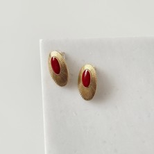 Vesce Atelier Güneş Işını Tasarım Küpe Bordo