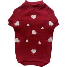 Feyza Design Küçük Irk Köpek Sweatshirt, Şık ve Rahat Bordo Renk Seçeneği