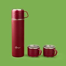 Matmel Bardaklı Termos Seti - Bordo - 500 ml