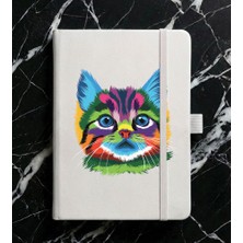 Adasena Tarihsiz 224 Sayfa Termo Defter Baskılı Desenli 13X21 cm Beyaz - Art Kedi