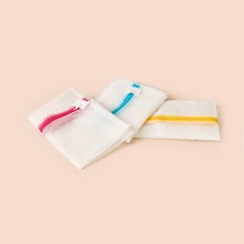 Matmel Living Fermuarlı 3'lü Çamaşır Filesi Seti - Beyaz - 40X60 cm + 35X50 cm + 30X40 cm