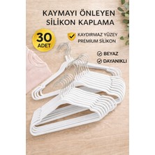 PremiumPort 30 Adet Kaydırmaz Silikon Askı Seti, Dolap Için Düzenleyici