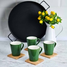 Matmel Circle 4'lü Bambu Bardak Altlığı - Asorti - 10 cm