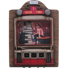 Paroner Dekoratif Metal Çerçeve Tramvay Dekorlu Vintage Hediyelik