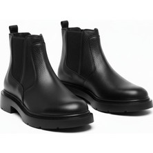 Erkek Hakiki Deri Siyah Chelsea Bot