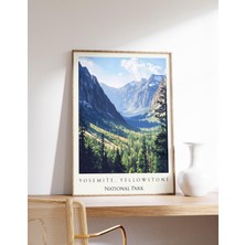 Ninastore Yosemite Yellowstone Seyahat Posteri | Yosemite Yellowstone Seyahat Dekorasyonu | Milli Park Posteri