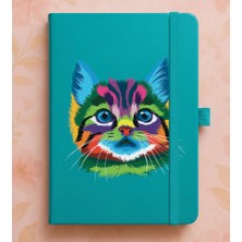 Adasena Tarihsiz 224 Sayfa Termo Defter Baskılı Desenli 13X21 cm Turkuaz - Art Kedi