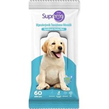 Feyza Design Hipoalerjenik Köpek Temizleme Mendili 60 Adet, Kokusuz, Güvenli ve Pratik