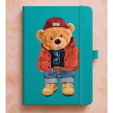 Adasena Tarihsiz 224 Sayfa Termo Defter Baskılı Desenli 13X21 cm Turkuaz - Teddy Bear