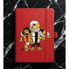 Adasena Tarihsiz 192 Sayfa Mini Termo Defter Baskılı Desenli 9X14 cm Kırmızı - Kartalım