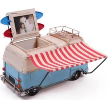 Paroner Dekoratif Metal Minibüs Çerçeveli,kalemlik Tenteli