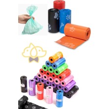 Feyza Design Renkli Kedi Köpek Kaka Poşeti 300 Adet, Hijyenik, Sızdırmaz, Kokusu Yok