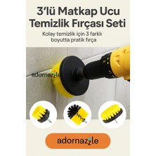 PremiumPort Çok Amaçlı Temizlik ve Yıkama Matkap Ucu Fırça Seti 3'lü