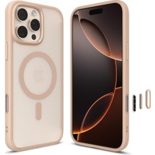 Braventa Collection iPhone 16 Pro ile Uyumlu Ince Magsafe Kılıf Ultra Hybrid T Force Kamera Butonu Sararma Karşıtı Durac