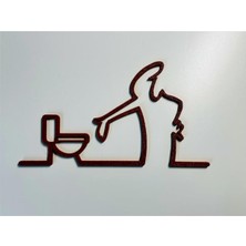 3D Baskılı La Linea Tuvalet Tabelası Figür Dekoratif Hediyelik (2 Adet)