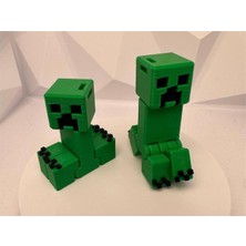 3D Baskılı Minecraft Creeper Mafsallı Figür Dekoratif Hediyelik ( 2 Adet)