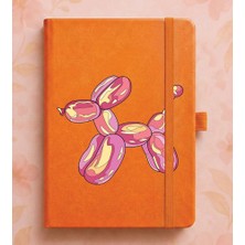 Adasena Tarihsiz 192 Sayfa Mini Termo Defter Baskılı Desenli 9X14 cm Turuncu - Figür Köpek