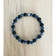 MK Tasarım Gerçek Yıldız Taşı Bileklik-Nazar Boncuklu - MKT.1.101.56 Rahatlatıcı, Dinginlik, Enerji Bilekliği