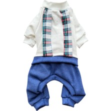 Feyza Design Sevimli Ekose Desenli Kedi ve Köpek Tulumü, Rahat ve Şık Tasarım