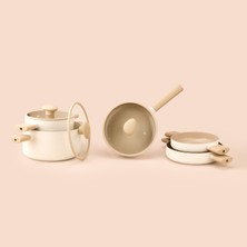 Matmel Kristal Kaplama 8 Parça Tencere Seti - Krem