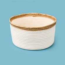 Matmel Living Boho Style Sepet - Beyaz / Bej - 20X10 cm