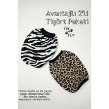 Feyza Design Leopard ve Zebra Desenli Köpek Tişörtleri 2'li Set, Rahat ve Şık Tasarım