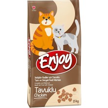 Braventa Collection Enjoy Kuru Kedi Maması, Tavuklu, Yetişkin, 15 kg Kahverengi