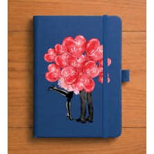 Adasena Tarihsiz 192 Sayfa Mini Termo Defter Baskılı Desenli 9X14 cm Lacivert - Aşk Budur