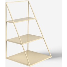 PremiumPort Şık 3 Katlı Bej Piramit Metal Organizer - Çok Amaçlı Aksesuar Rafı