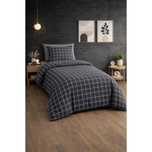 UYGURİYE Tek Kişilik Nevresim Takımı Yorgan Kılıfı %70 Pamuk Geometrik Desen+ Lastikli Çarşaf+ Yastık Kılıfı