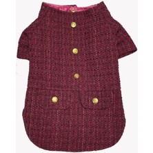 Feyza Design Bordo Tüvit Küçük Irk Köpek Ceketleri, Şık ve Rahat Tasarım