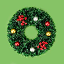 Matmel Deco Kapı Süsü Çelenk - Yeşil - 40 cm