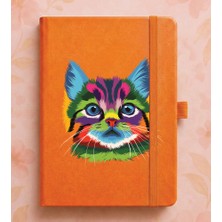 Adasena Tarihsiz 224 Sayfa Termo Defter Baskılı Desenli 13X21 cm Turuncu - Art Kedi