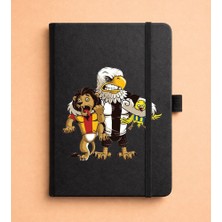 Adasena Tarihsiz 224 Sayfa Termo Defter Baskılı Desenli 13X21 cm Siyah - Kartalım