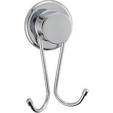 PremiumPort Iki Parça Paslanmaz Metal Krom Süper Yapışkanlı Askılık Seti